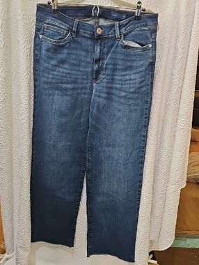 J Jill Wide Leg Sz 12 Frayed Hem Inseam 31"